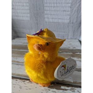 Wishpets Squeaker Spring Duck Yellow Easter rainco
